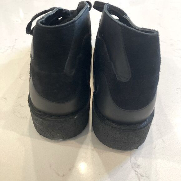 Clarks Leather Lace Up Desert Patch Men’s Black Boots Crepe Soft Sole - Picture 7 of 8